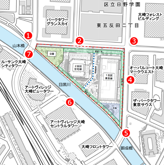 東五反田二丁目第3地区第一種市街地再開発事業(街区名称：大崎リバーウォークガーデン)