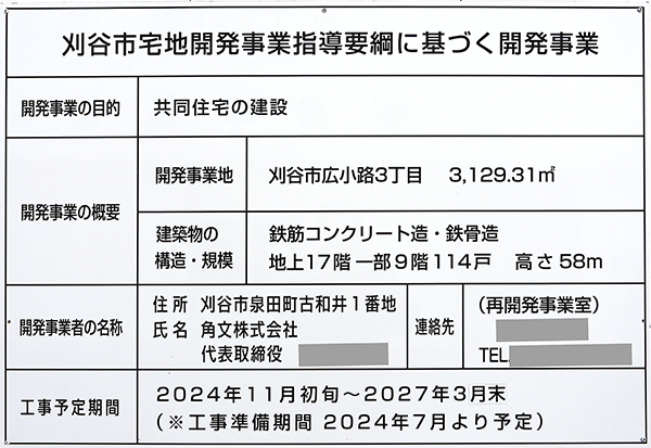 刈谷広小路A地区の開発事業のお知らせ