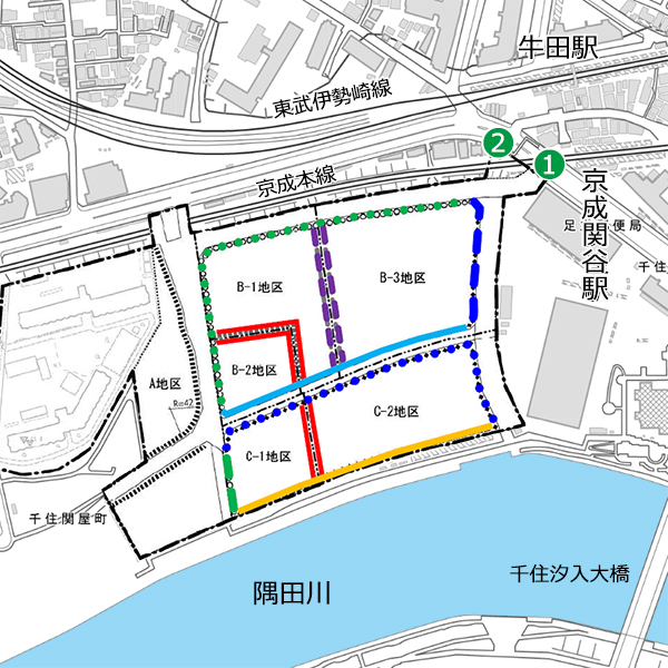 千住大川端地区